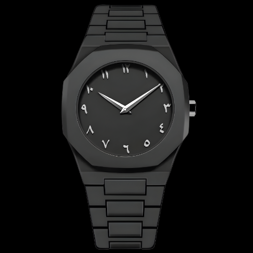 Eonix Silver Black Aura Watch With Arabic Dial